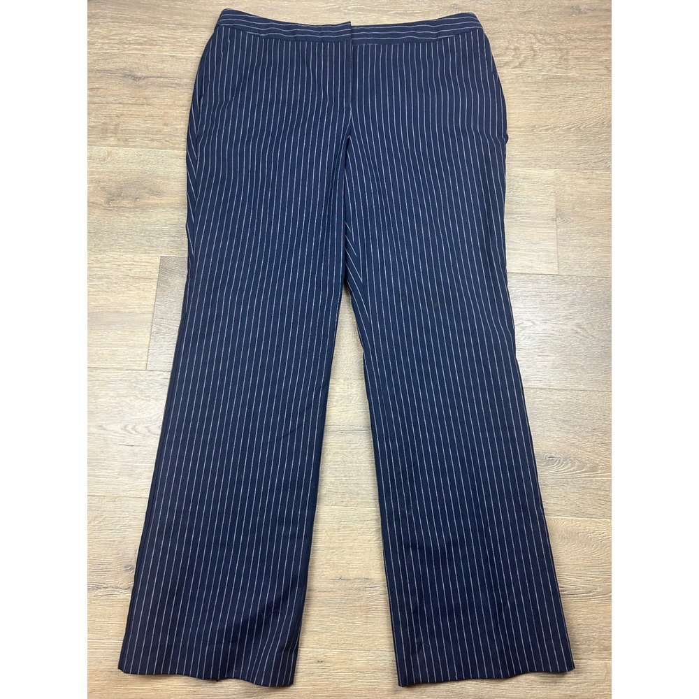 Talbots Womens Navy Blue Pinstripe Dress Pants Straight Leg Size 14
